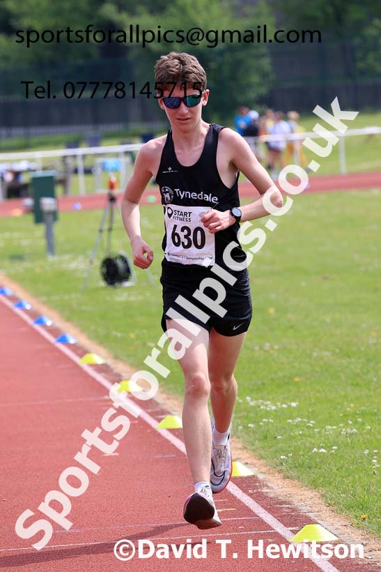 Mens Under-20s 5000 metres, 2024 North Eastern Track and Field Champs., Middlesbrough.  Photo: David T. Hewitson/Sports for All Pics